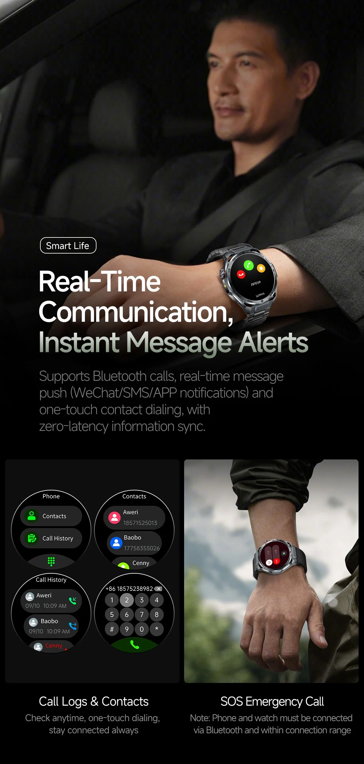 AI ECG Sports Smart Watch with Round Metal Case & Bluetooth Calling
