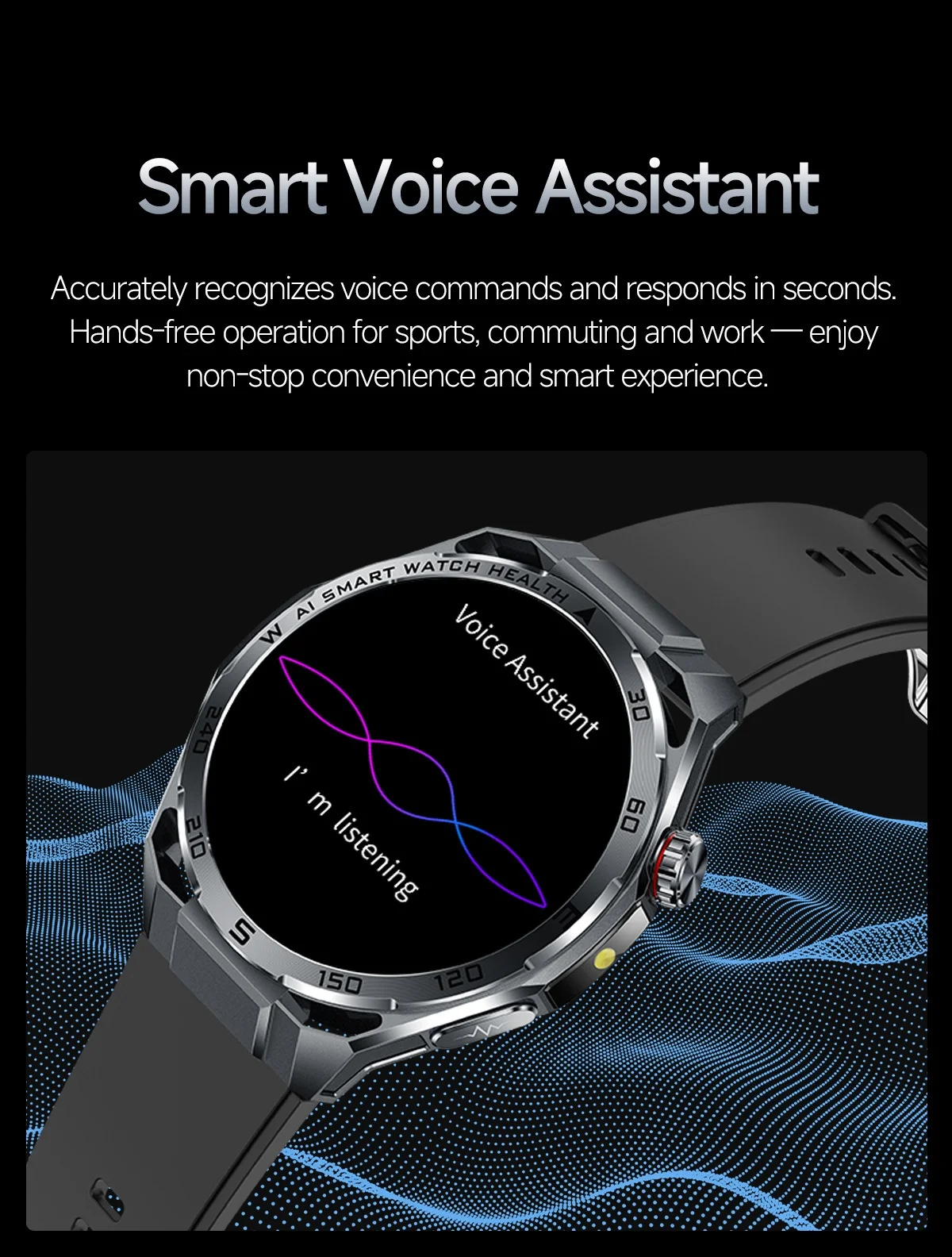 AI ECG Sports Smart Watch with Round Metal Case & Bluetooth Calling