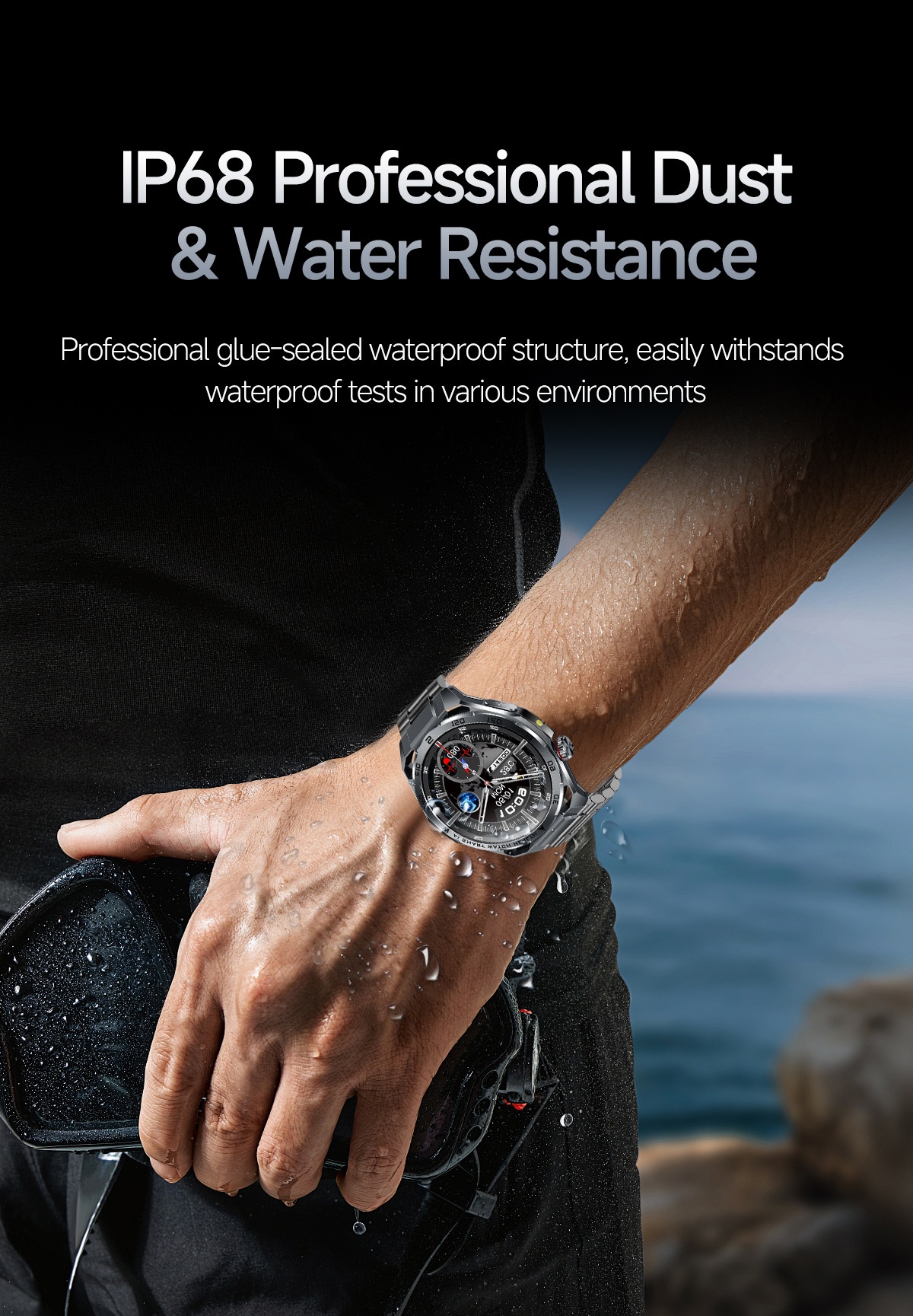 AI ECG Sports Smart Watch with Round Metal Case & Bluetooth Calling