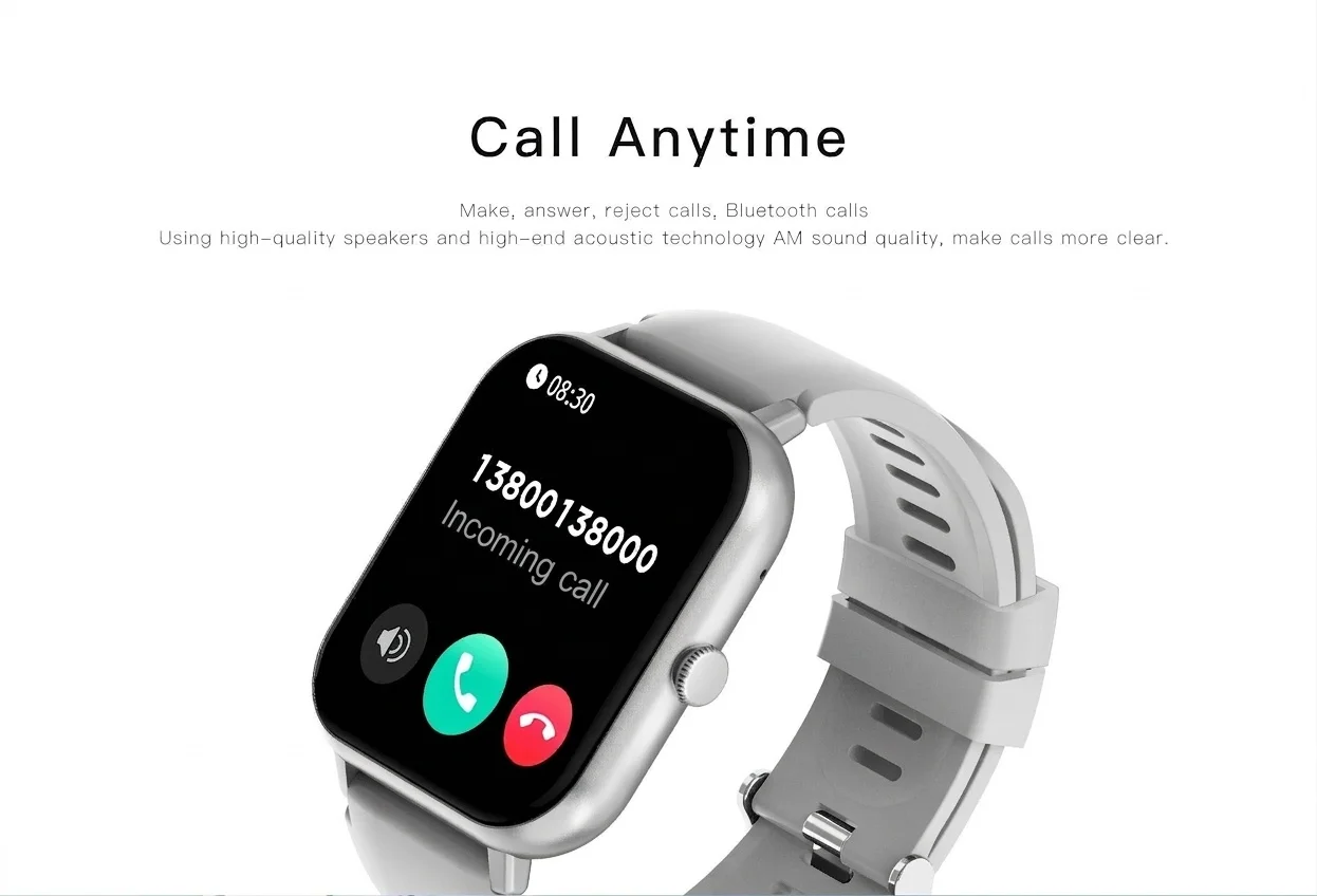 Smart Watch for Men and Women with Square Screen & Bluetooth Calling
