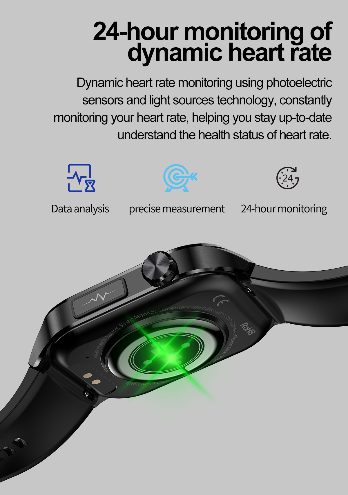 Advanced ECG Smart Watch with Square AMOLED Display & Bluetooth Calling
