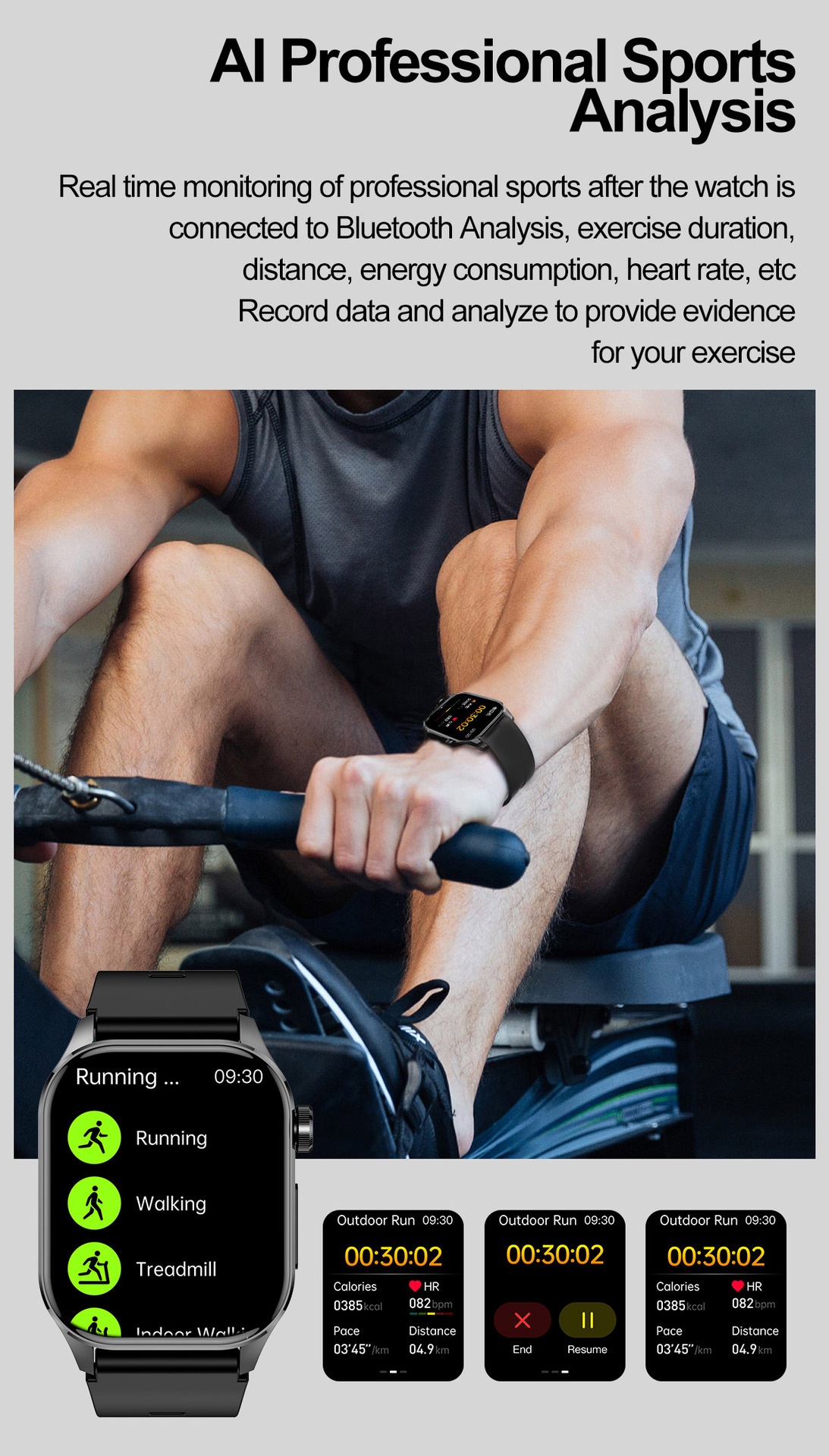 Advanced ECG Smart Watch with Square AMOLED Display & Bluetooth Calling