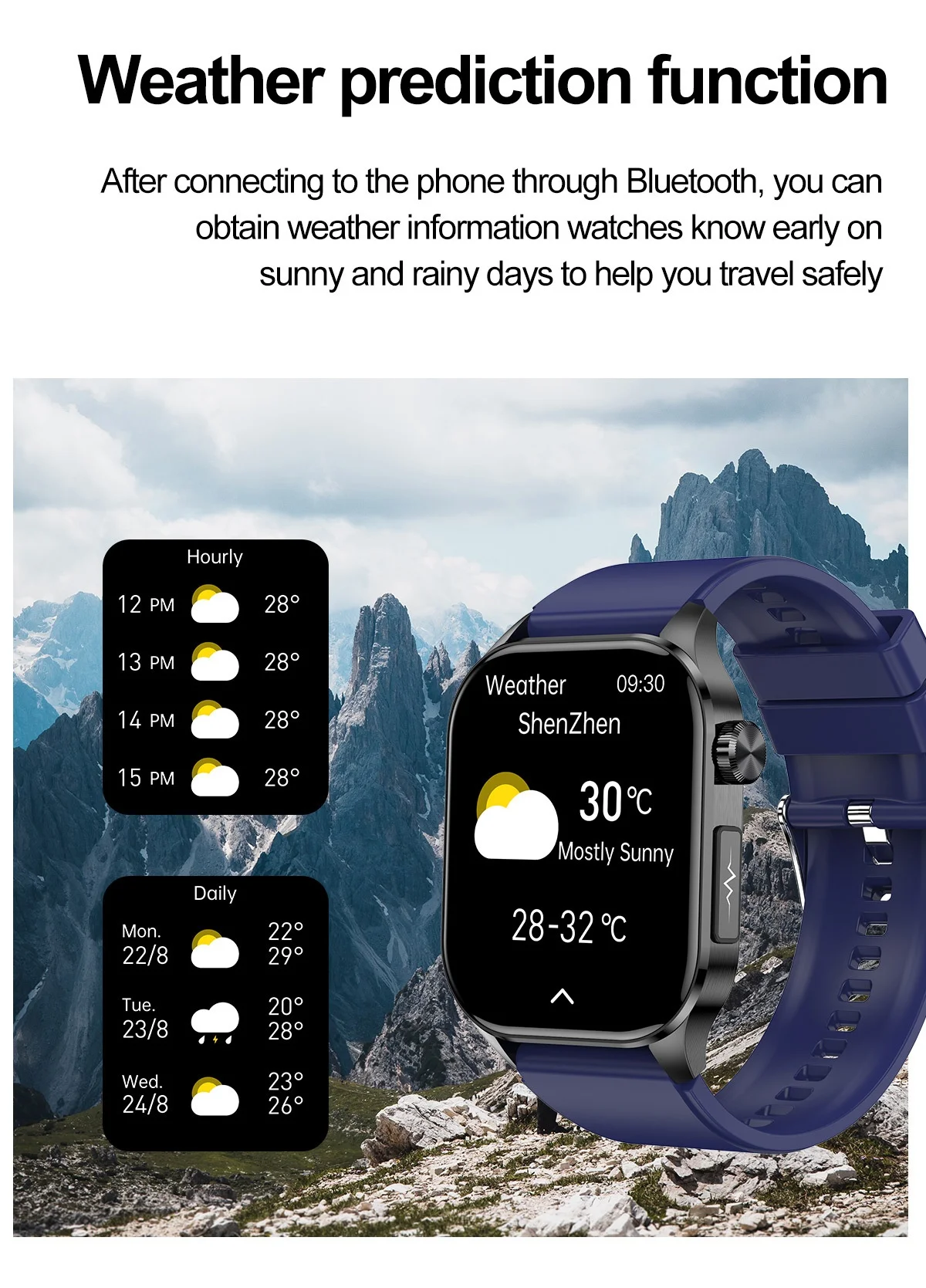 Advanced ECG Smart Watch with Square AMOLED Display & Bluetooth Calling