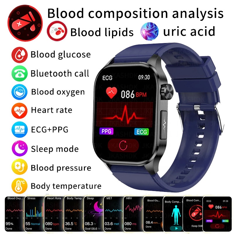 Advanced ECG Smart Watch with Square AMOLED Display & Bluetooth Calling