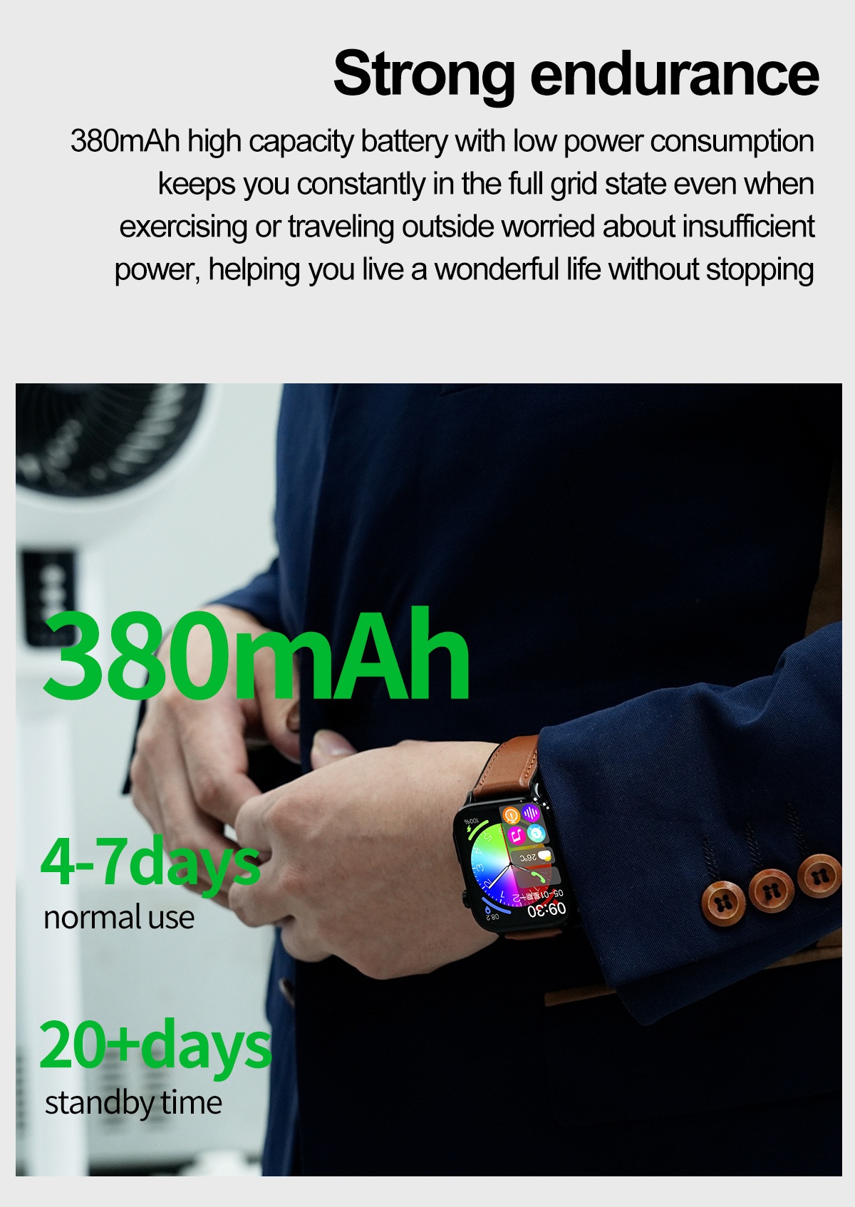 Advanced ECG Smart Watch with Square AMOLED Display & Bluetooth Calling