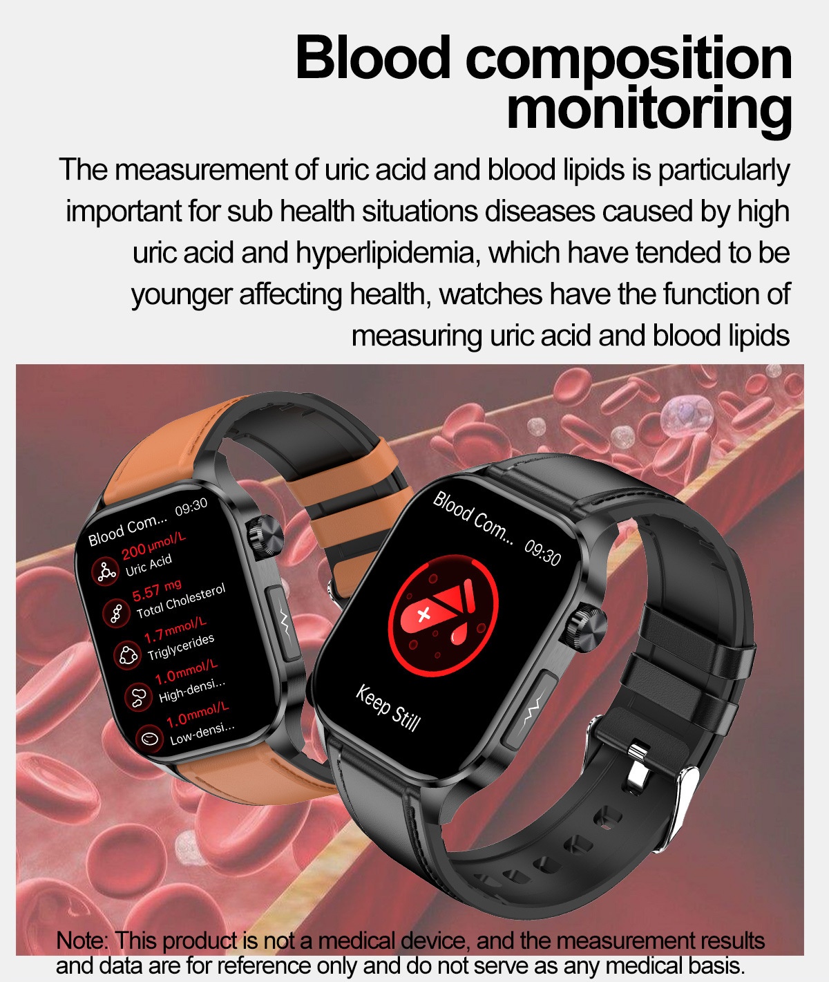 Advanced ECG Smart Watch with Square AMOLED Display & Bluetooth Calling