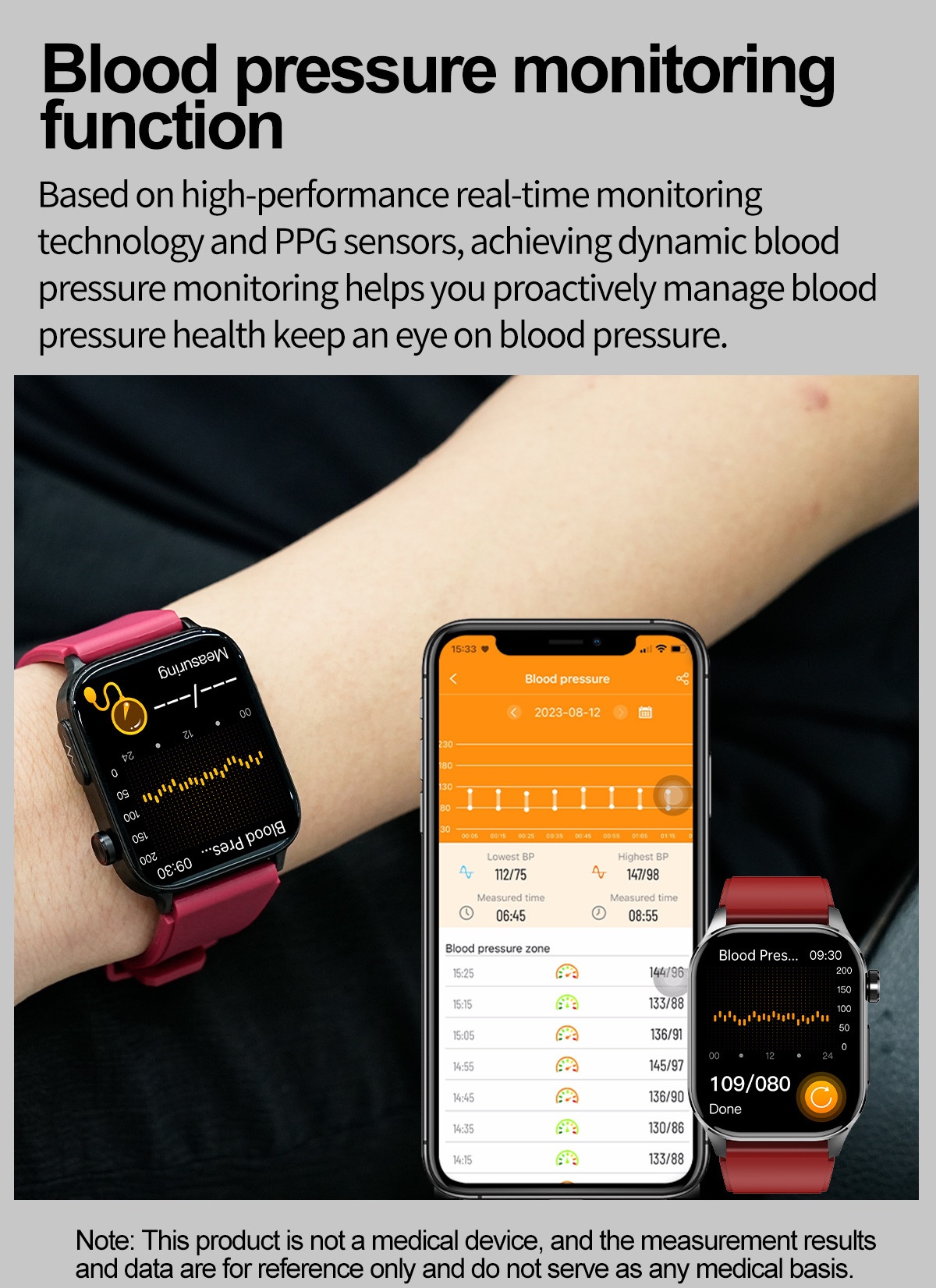 Advanced ECG Smart Watch with Square AMOLED Display & Bluetooth Calling