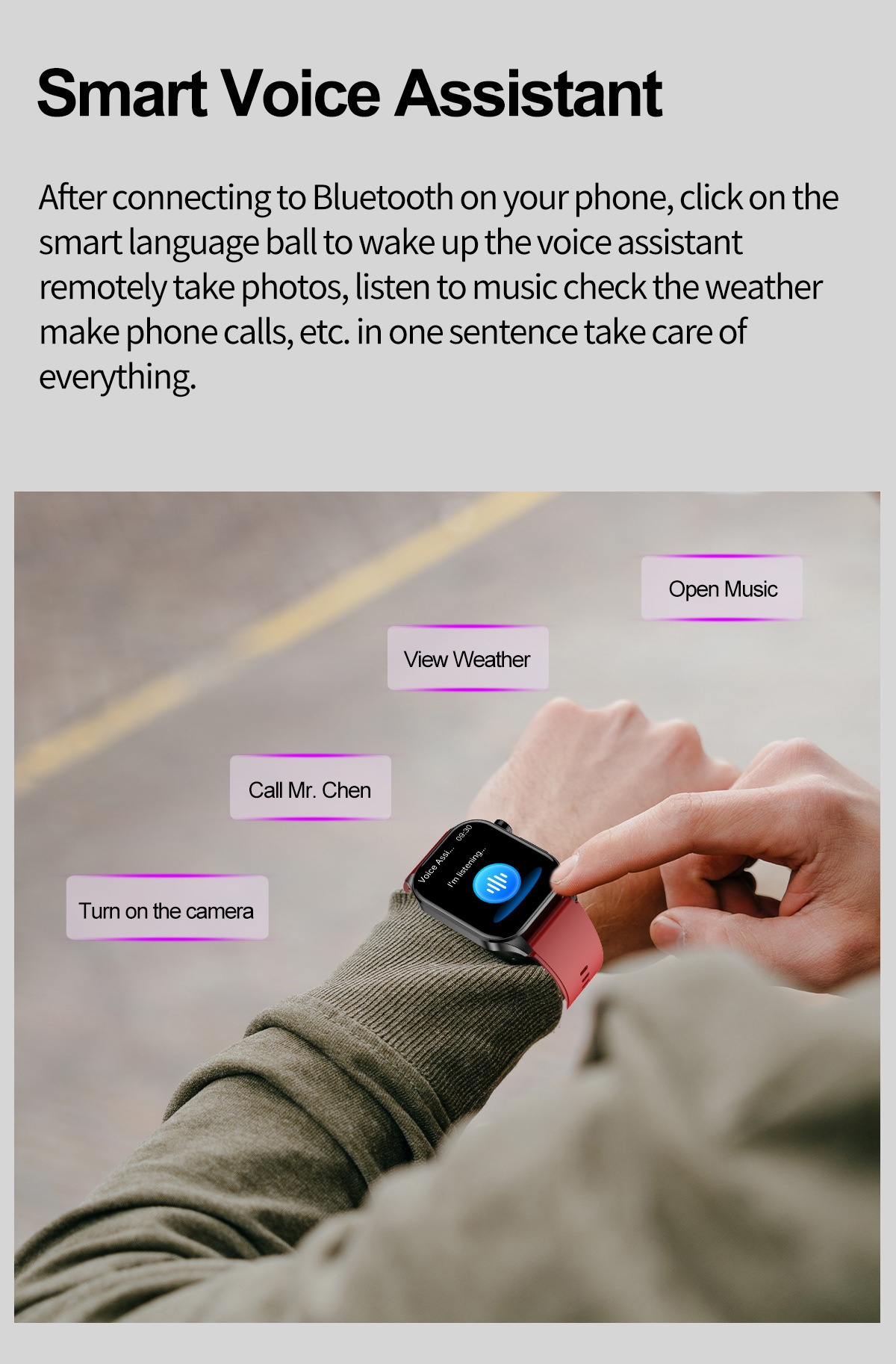 Advanced ECG Smart Watch with Square AMOLED Display & Bluetooth Calling