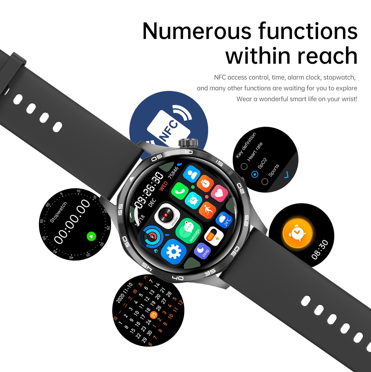 GT5 PRO Smart Watch with Round Display, Bluetooth Calling & Fitness Tracker