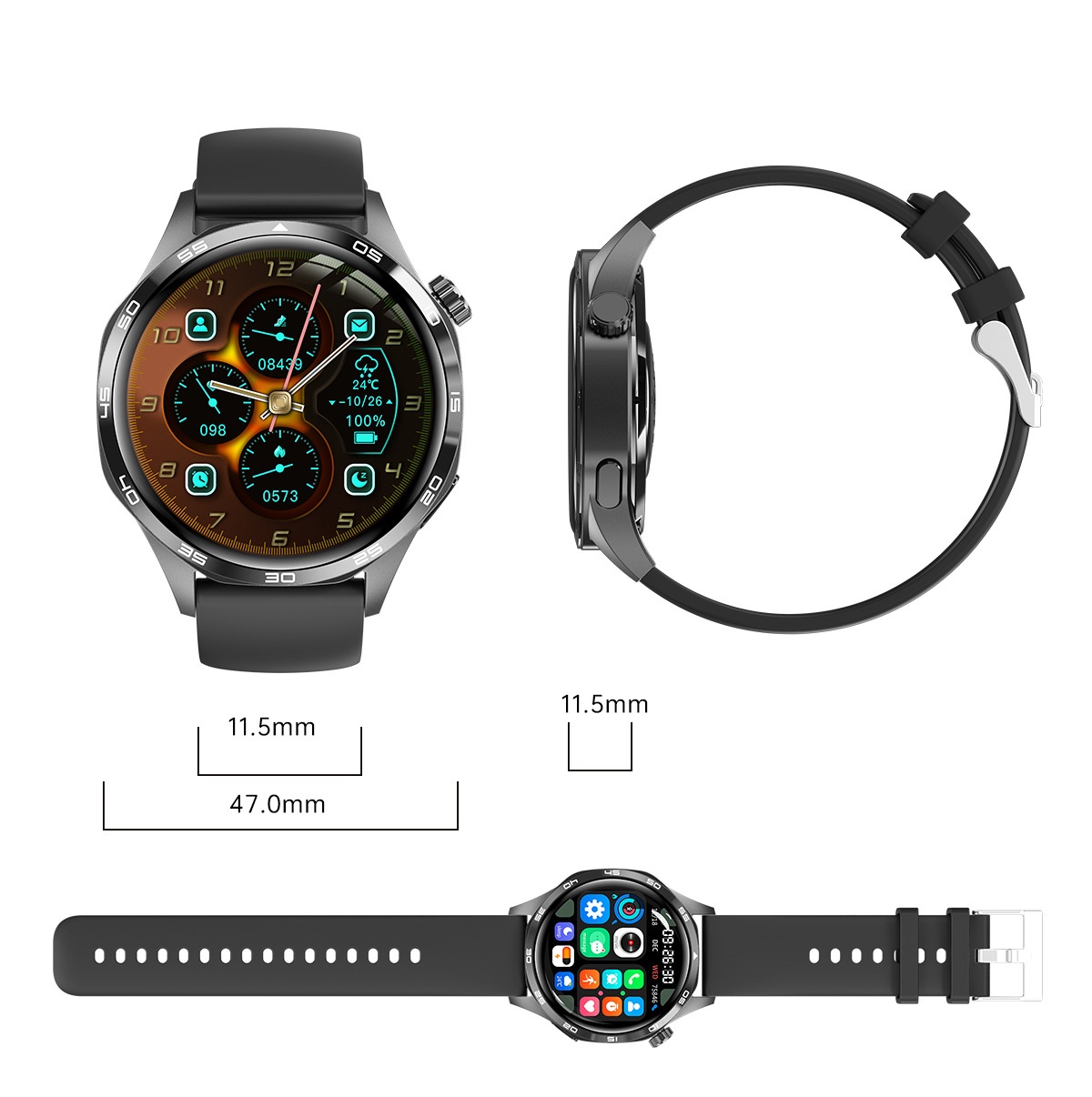 GT5 PRO Smart Watch with Round Display, Bluetooth Calling & Fitness Tracker