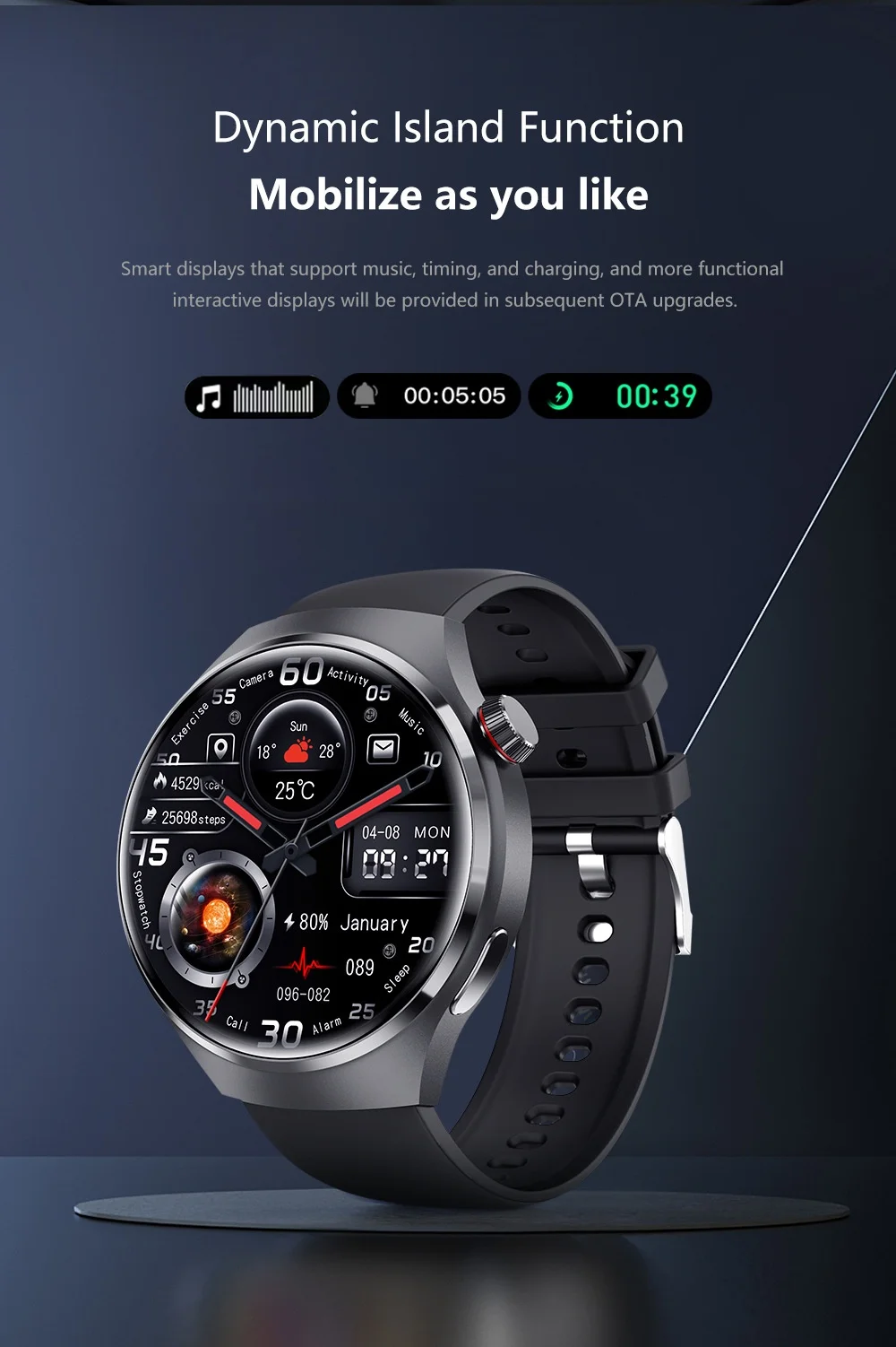 GT4 PRO Smart Watch with 1.6" HD Screen, NFC, GPS & Bluetooth Calling