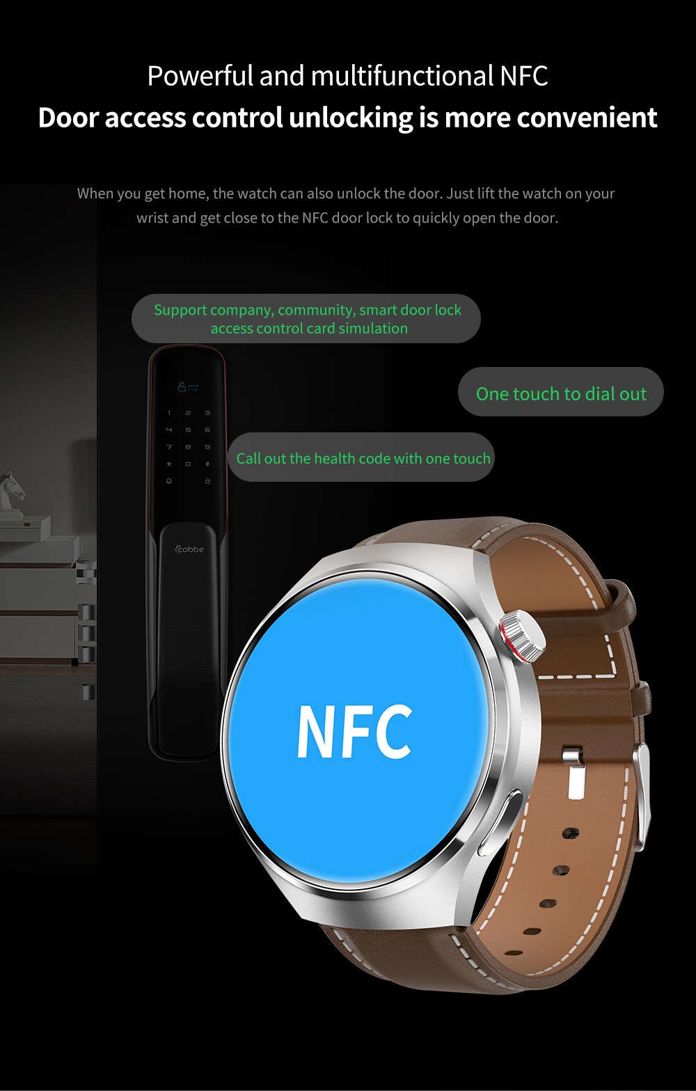 GT4 PRO Smart Watch with 1.6" HD Screen, NFC, GPS & Bluetooth Calling