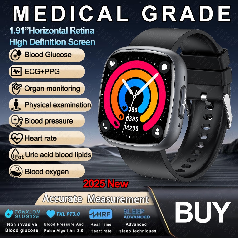 Curved AMOLED Smart Watch with ECG, Blood Pressure & Fitness Tracker