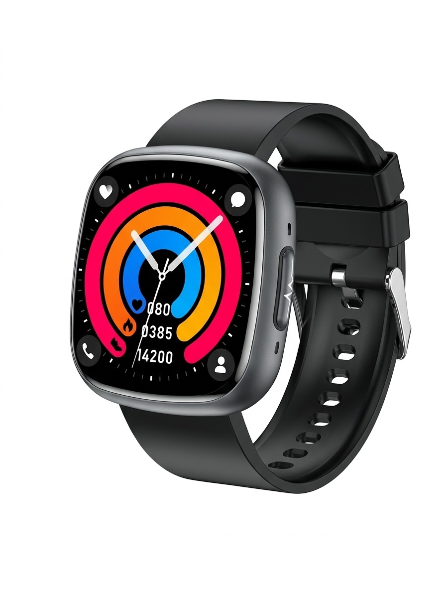 Curved AMOLED Smart Watch with ECG, Blood Pressure & Fitness Tracker