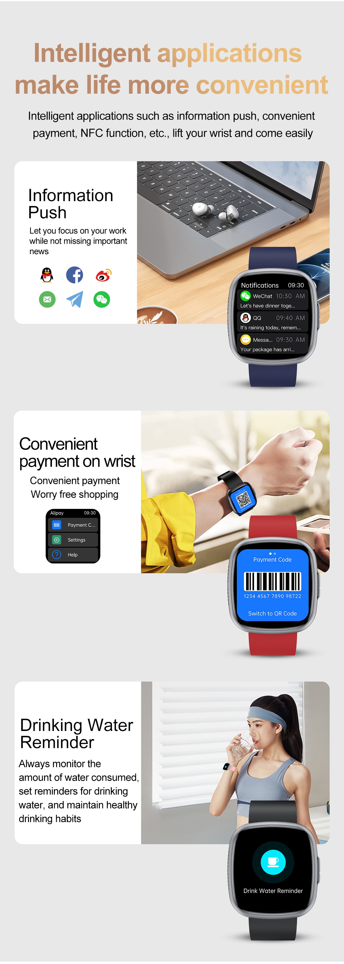 Curved AMOLED Smart Watch with ECG, Blood Pressure & Fitness Tracker