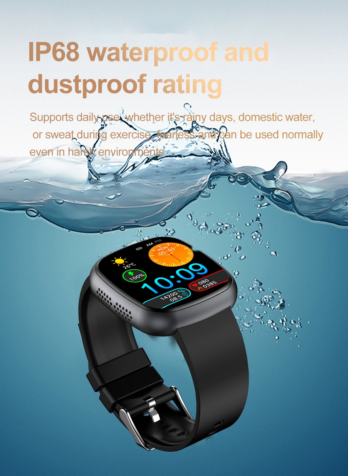 Curved AMOLED Smart Watch with ECG, Blood Pressure & Fitness Tracker