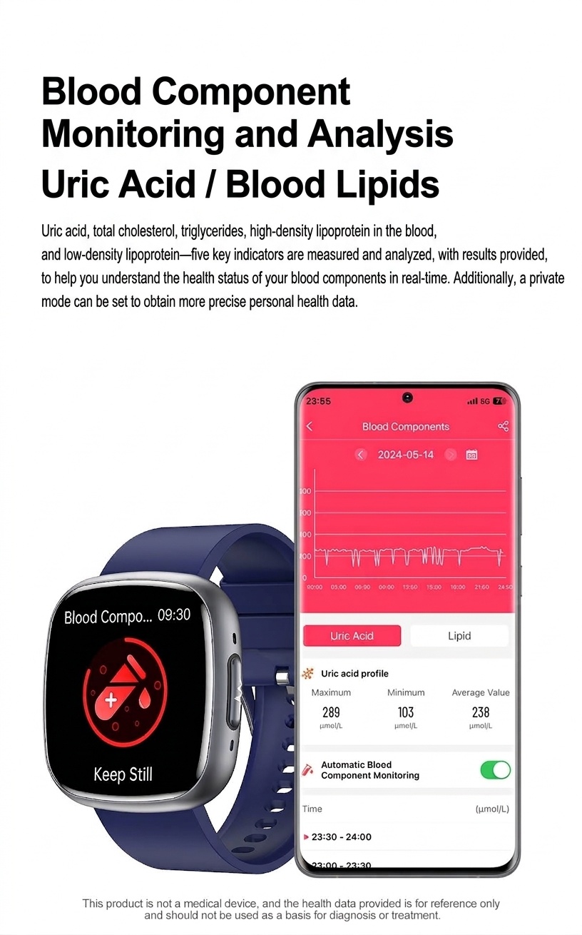 Curved AMOLED Smart Watch with ECG, Blood Pressure & Fitness Tracker