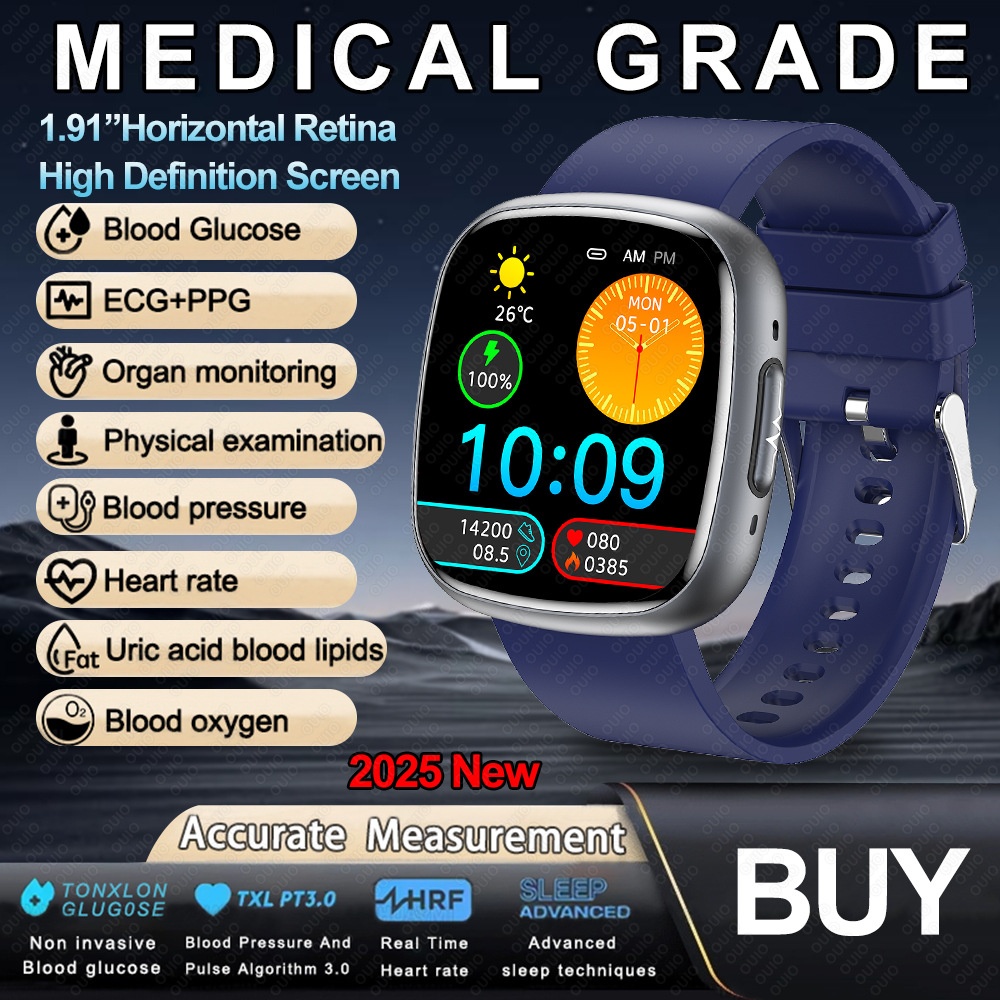 Curved AMOLED Smart Watch with ECG, Blood Pressure & Fitness Tracker