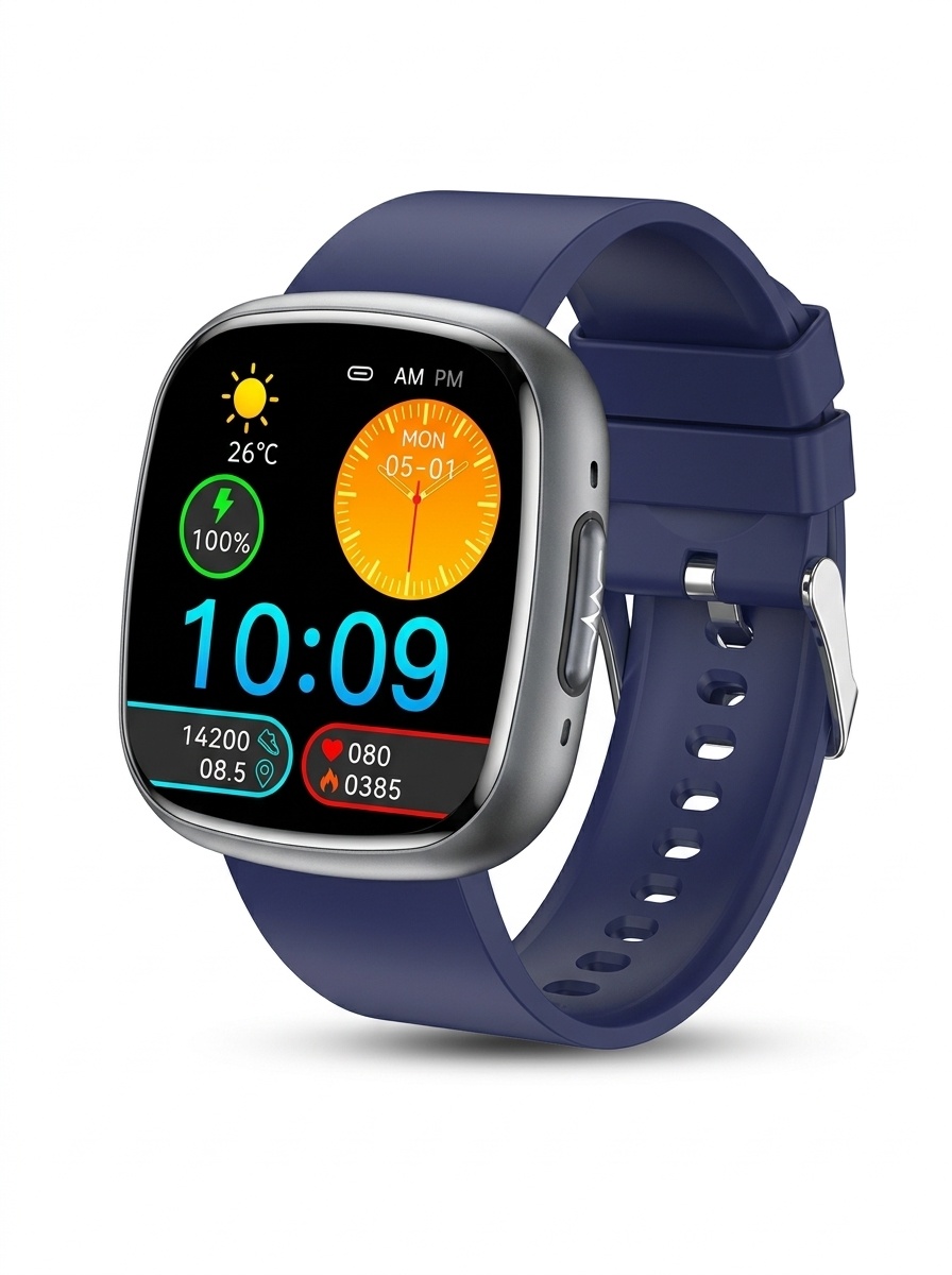 Curved AMOLED Smart Watch with ECG, Blood Pressure & Fitness Tracker