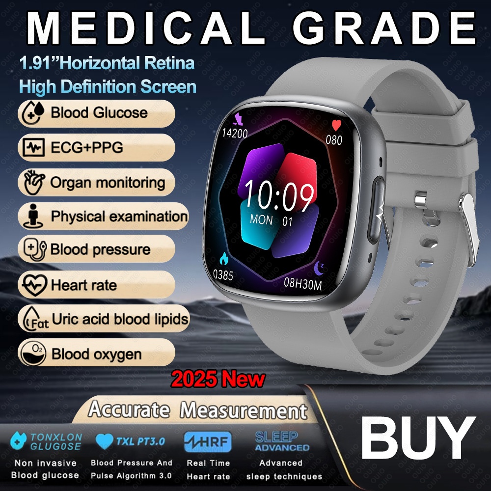 Curved AMOLED Smart Watch with ECG, Blood Pressure & Fitness Tracker