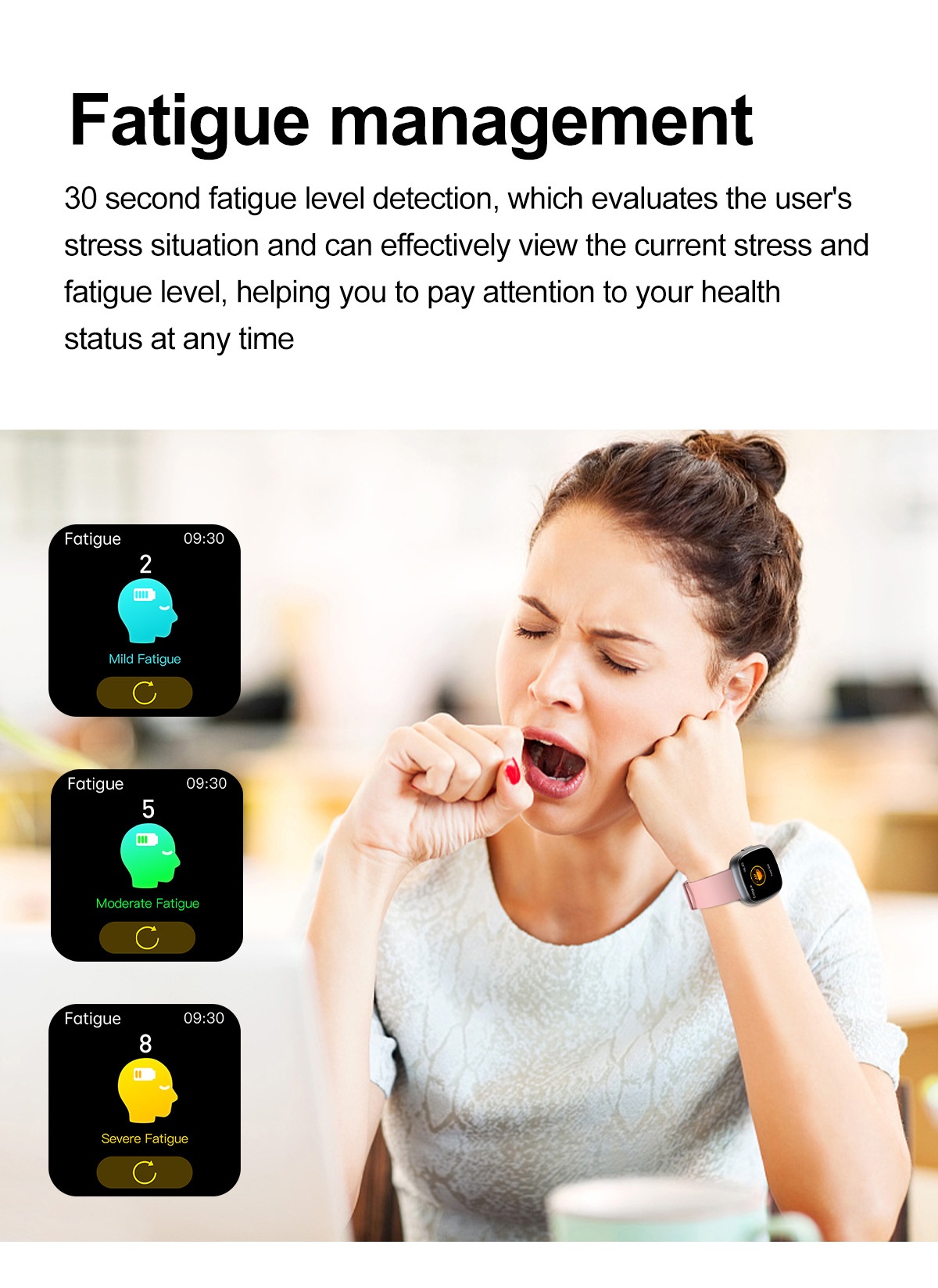Curved AMOLED Smart Watch with ECG, Blood Pressure & Fitness Tracker