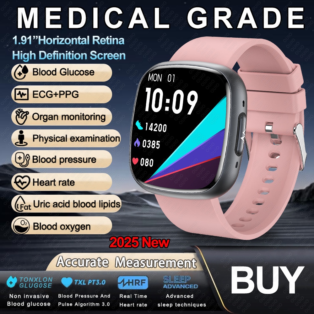 Curved AMOLED Smart Watch with ECG, Blood Pressure & Fitness Tracker