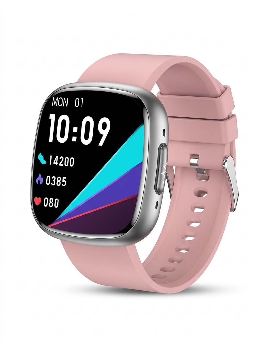 Curved AMOLED Smart Watch with ECG, Blood Pressure & Fitness Tracker