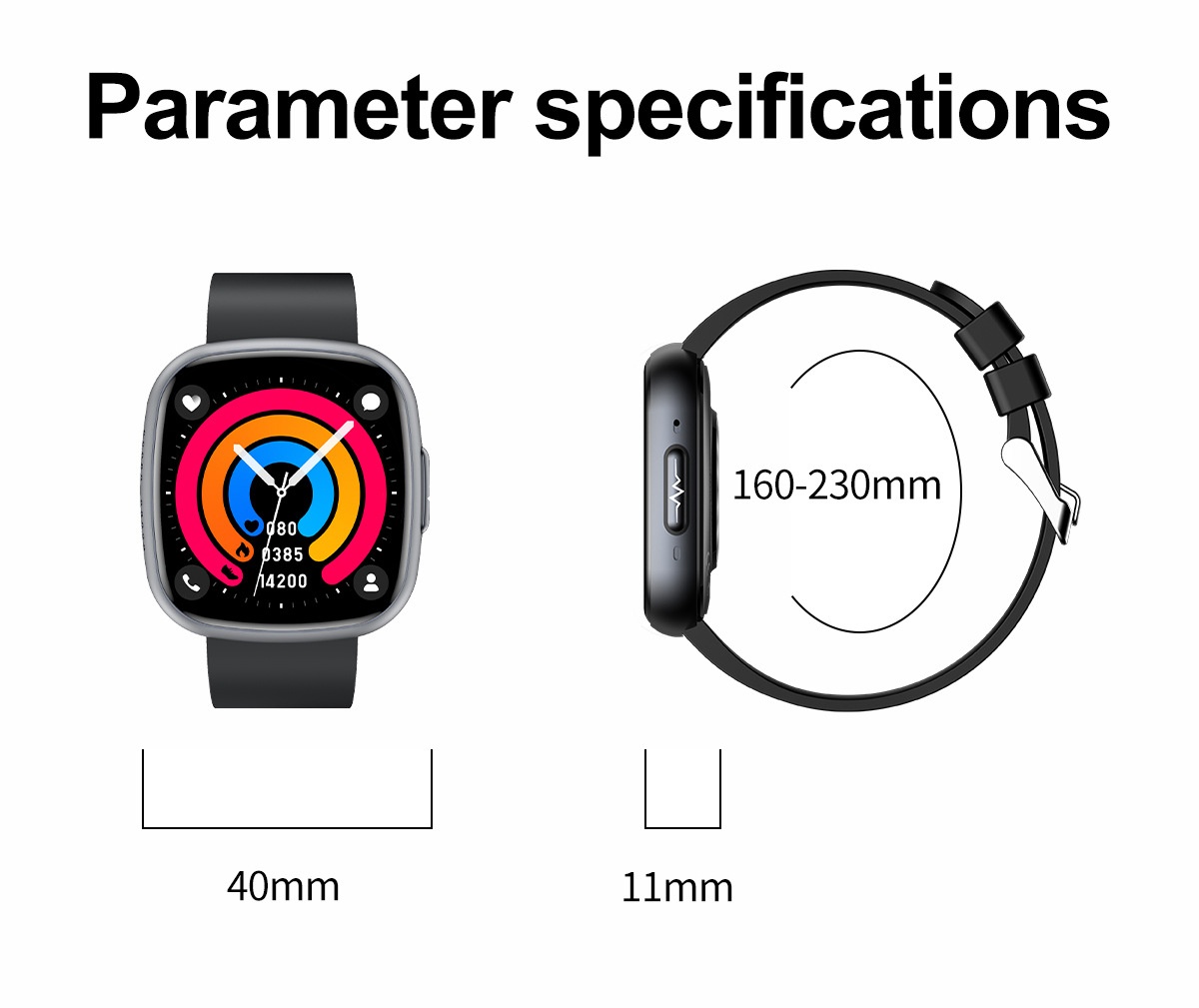 Curved AMOLED Smart Watch with ECG, Blood Pressure & Fitness Tracker