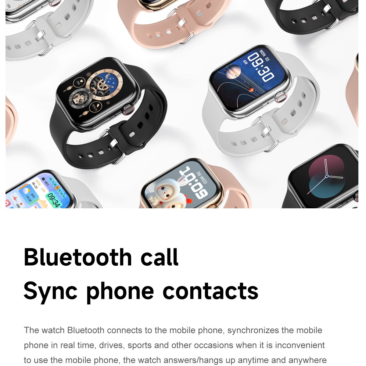 IW10 Smart Watch with Square AMOLED Display & Bluetooth Calling