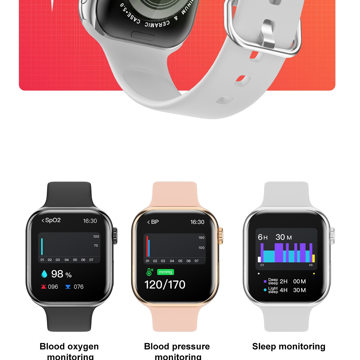 IW10 Smart Watch with Square AMOLED Display & Bluetooth Calling