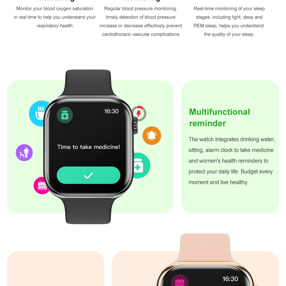 IW10 Smart Watch with Square AMOLED Display & Bluetooth Calling