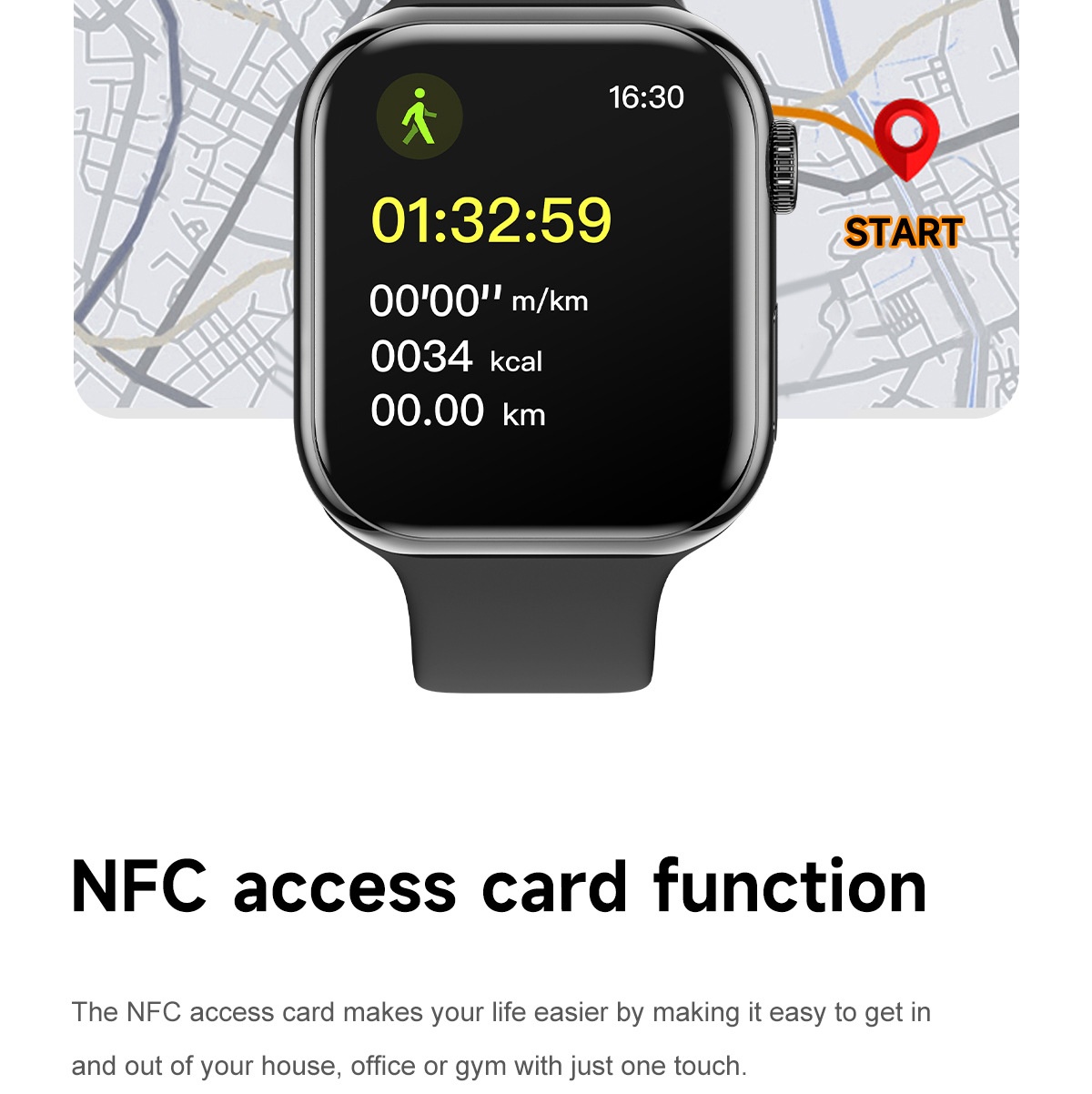 IW10 Smart Watch with Square AMOLED Display & Bluetooth Calling