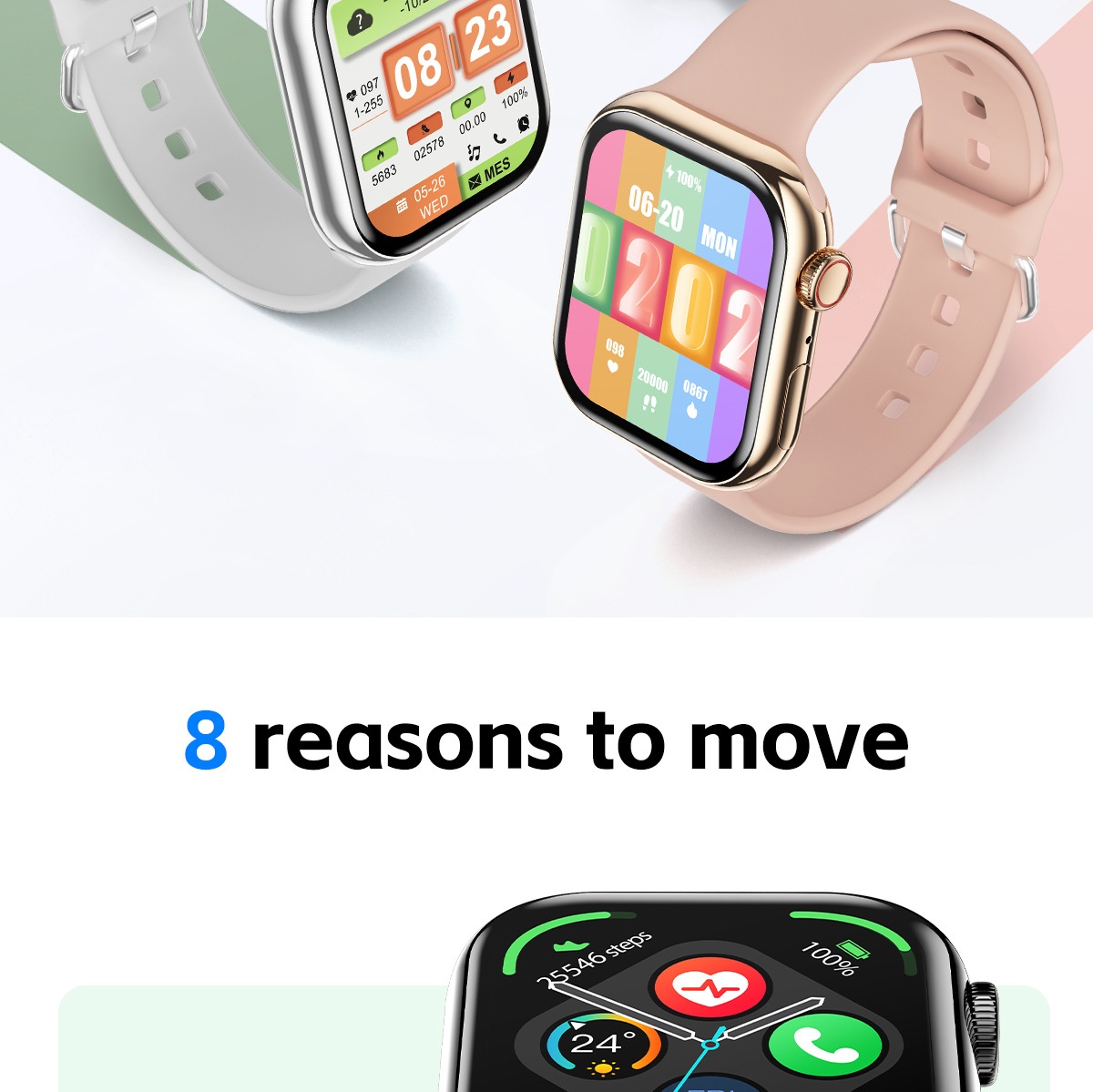 IW10 Smart Watch with Square AMOLED Display & Bluetooth Calling