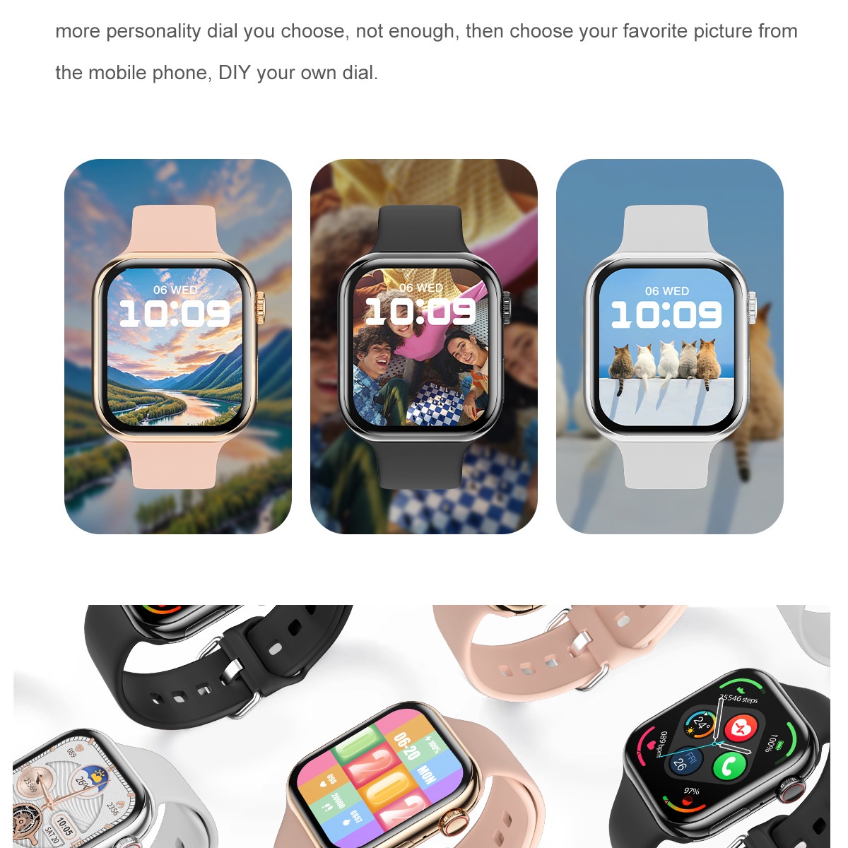 IW10 Smart Watch with Square AMOLED Display & Bluetooth Calling