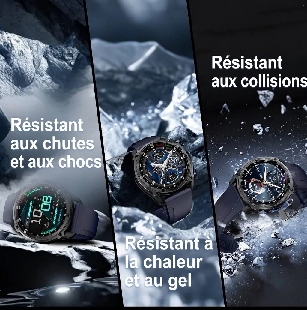 Montre connectée GPS robuste DT G1 avec écran AMOLED rond et cartes hors ligne