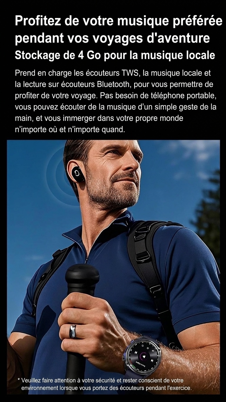 Montre connectée GPS robuste DT G1 avec écran AMOLED rond et cartes hors ligne