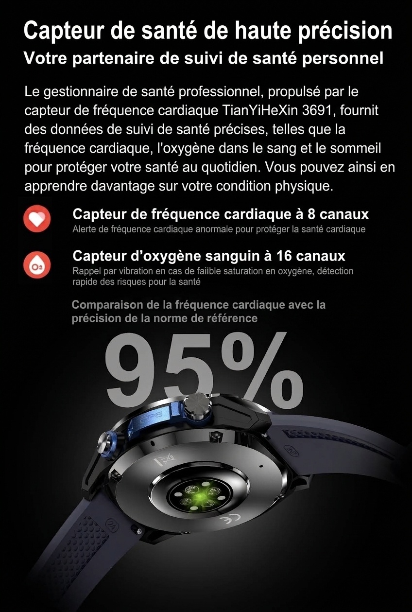 Montre connectée GPS robuste DT G1 avec écran AMOLED rond et cartes hors ligne
