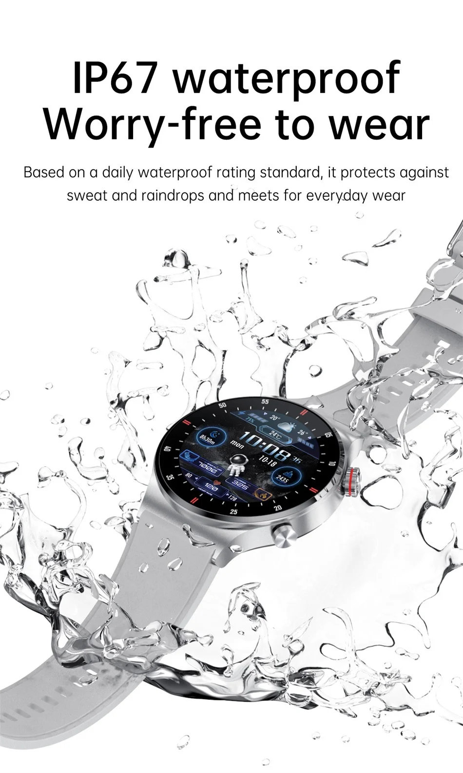 Smart Watch with Round HD Display, Bluetooth Calling & Health Tracker