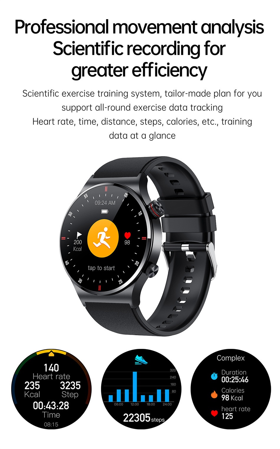 Smart Watch with Round HD Display, Bluetooth Calling & Health Tracker