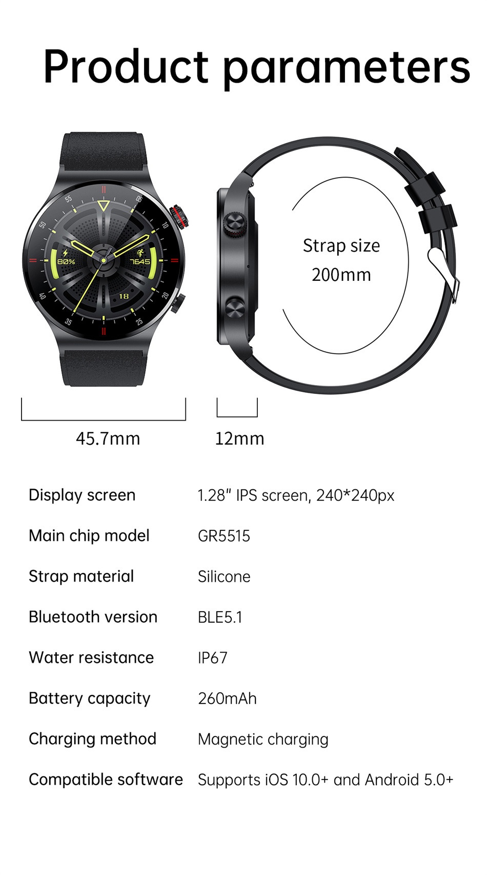 Smart Watch with Round HD Display, Bluetooth Calling & Health Tracker