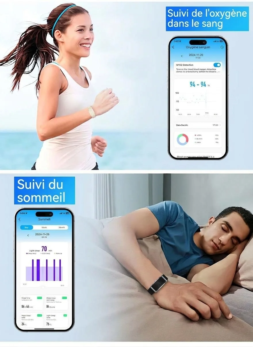 Bracelet connecté G69 sans écran, traqueur d'activité physique avec une autonomie de 40 jours