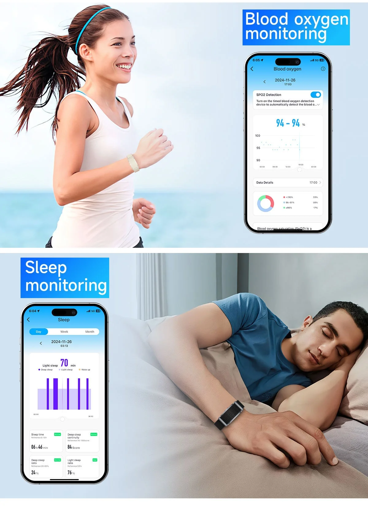 G69 Screenless Smart Band Fitness Tracker with 40-Day Battery Life