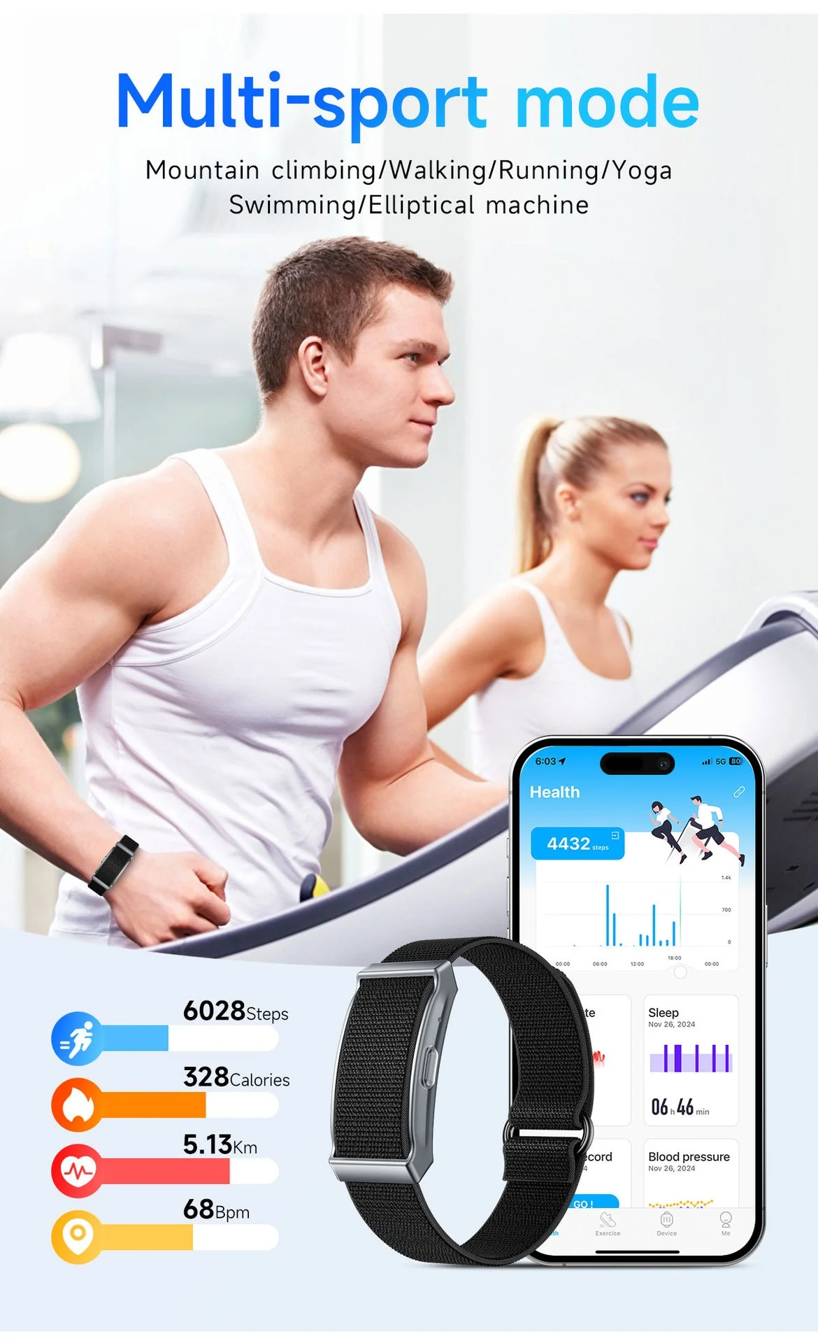 G69 Screenless Smart Band Fitness Tracker with 40-Day Battery Life