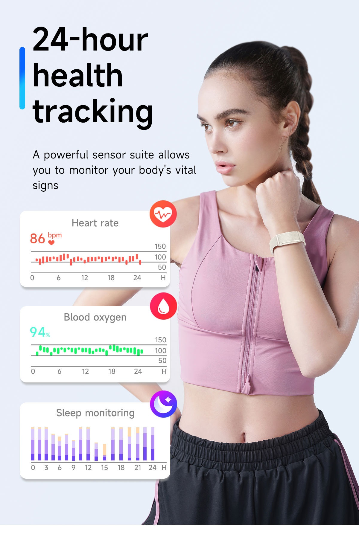 G69 Screenless Smart Band Fitness Tracker with 40-Day Battery Life