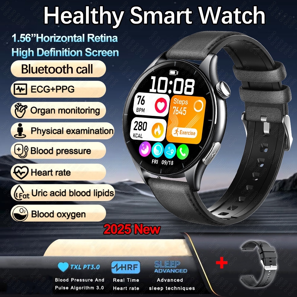 Advanced Health Smart Watch with Round AMOLED Display, ECG & NFC