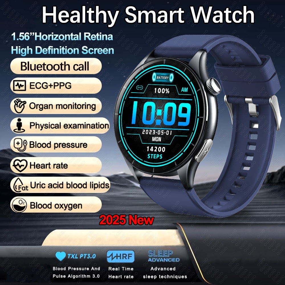 Advanced Health Smart Watch with Round AMOLED Display, ECG & NFC