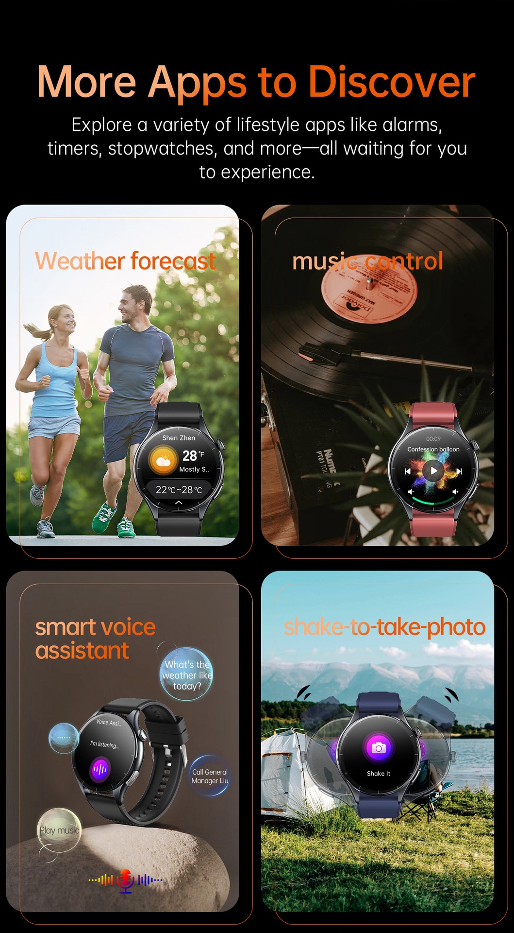 Advanced Health Smart Watch with Round AMOLED Display, ECG & NFC