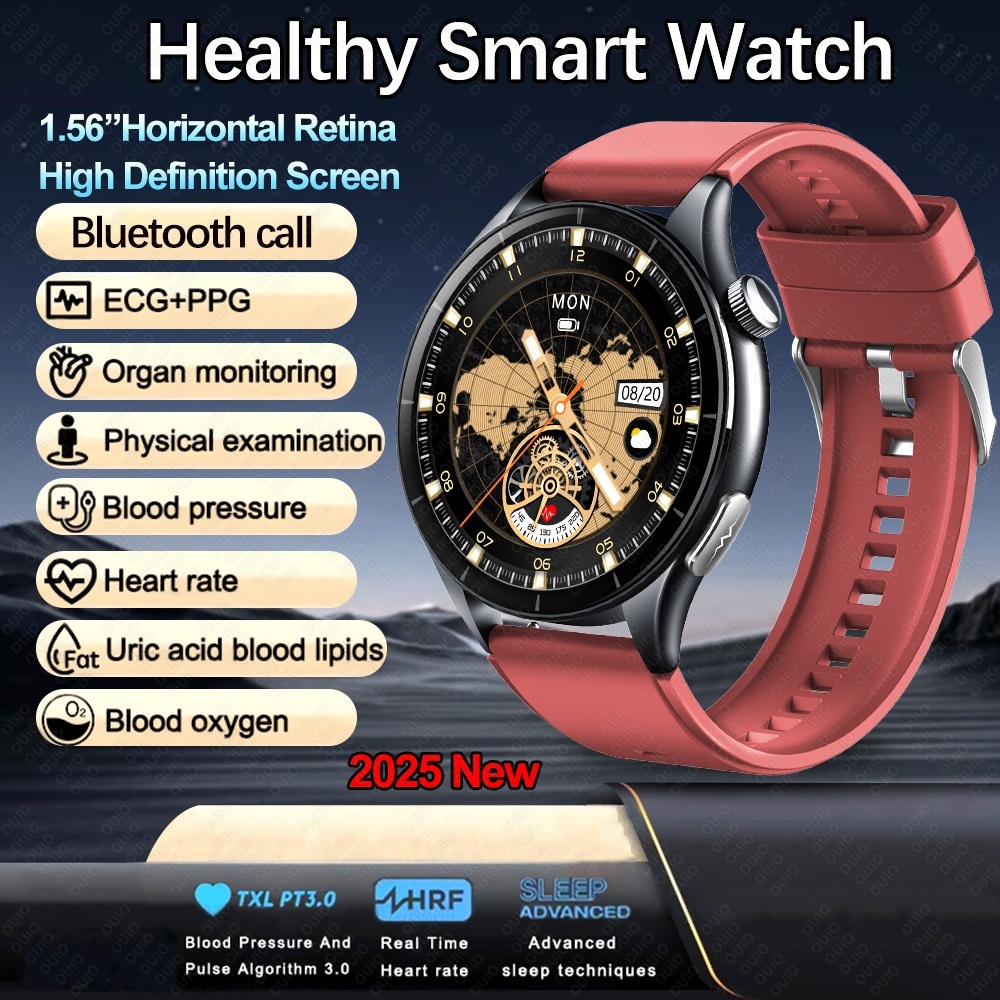 Advanced Health Smart Watch with Round AMOLED Display, ECG & NFC