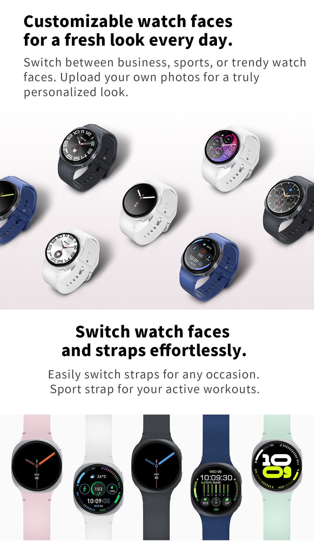 HD8 Smart Watch 8 with Round AMOLED Display & Bluetooth Calling