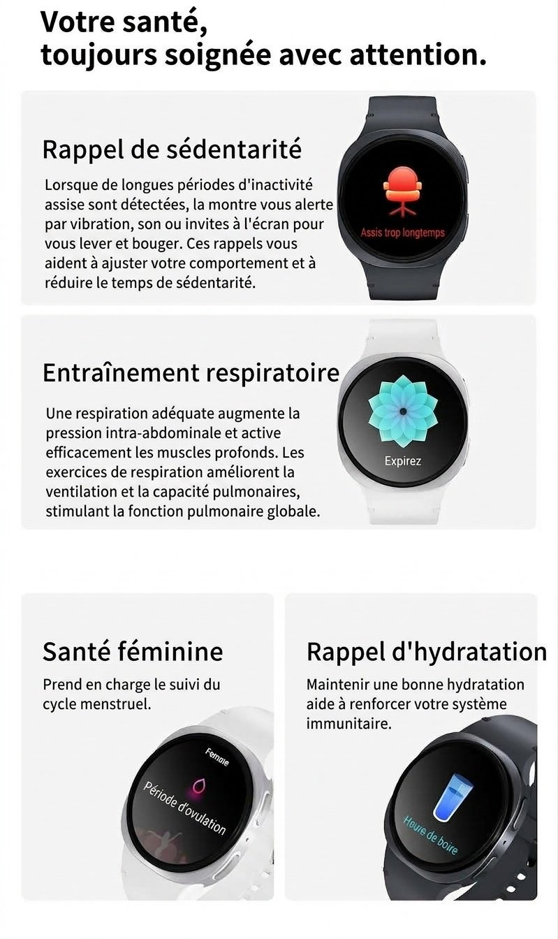 Montre connectée HD8 8 avec écran AMOLED rond et appels Bluetooth